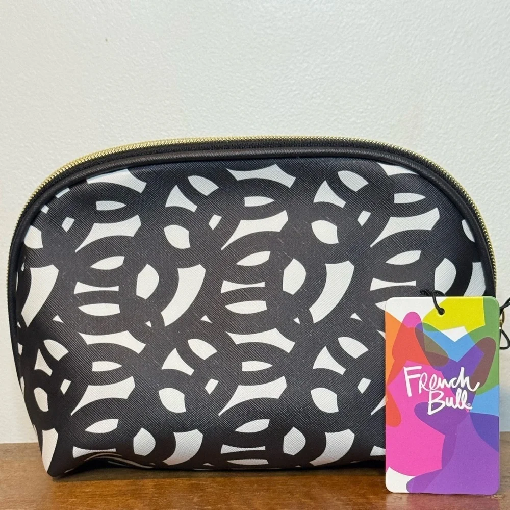 French Bull Black and White Patterned Cosmetic Bag